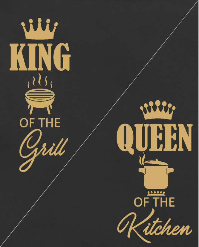 Prijuostės King of the grill Queen of the kitchen